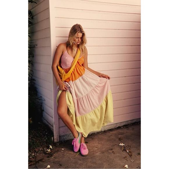 Free People Bohemian Beach Summer What Love Is Maxi Dress Size Large Sundress - Picture 4 of 16